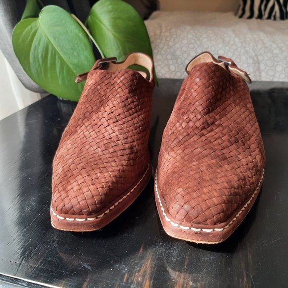 Via Spiga Woven Suede Mule in Cognac Sz 8 - Picture 2 of 10